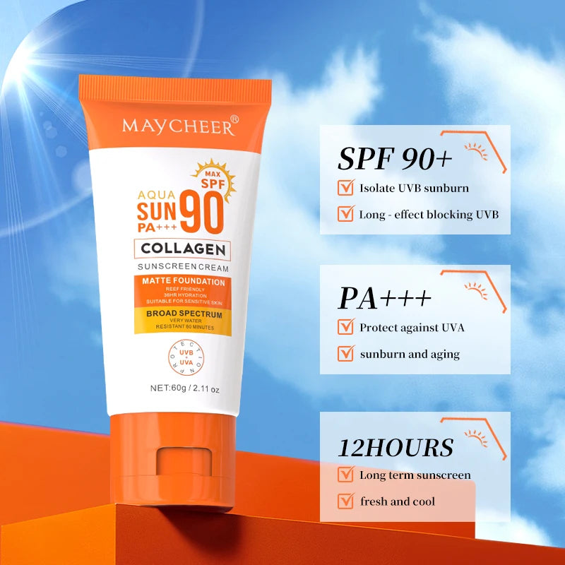 High-Power UV Protection Sunscreen – Whitening, Hydrating & Long-Lasting SPF90 Lotion