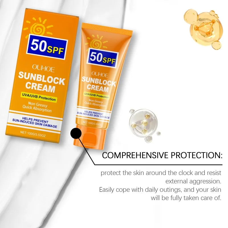 SPF50 Moisturizing Sunscreen Lotion for Face & Body – Refreshing, Lightweight Sunblock for Daily Skin Protection and Repair