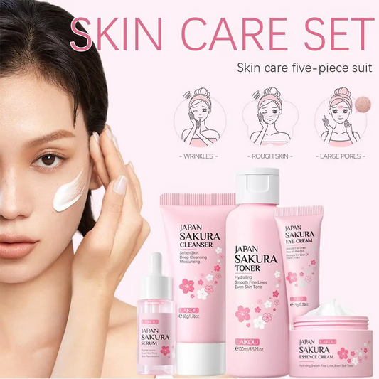 5/6pcs Sakura Skincare Set – Complete Face Care Kit