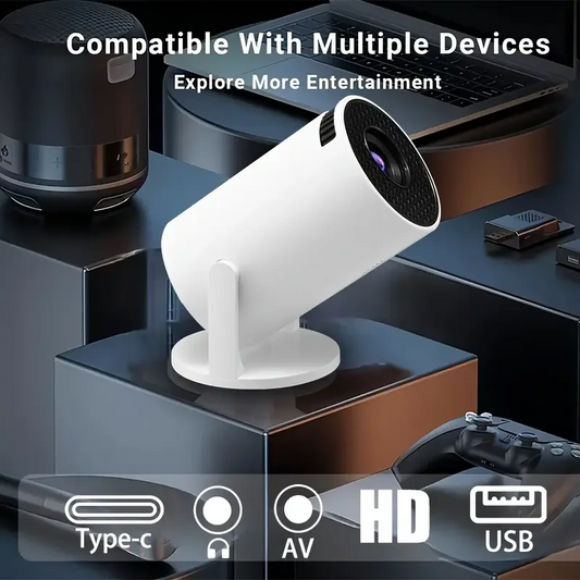 Mini Portable Projector, 480P Support, 50 ANSI Brightness, USB Plug,Wireless screen, Ideal for Home Theater, Office Event Use