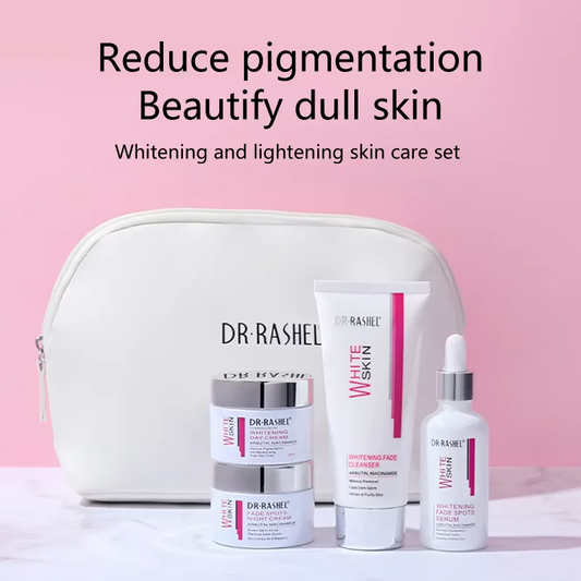 DR RASHEL Facial Cleanser Cream Serum Arbutin Niacinamide Dark Spots Removal Whitening Skin Care Face Set Kit 4 Pieces