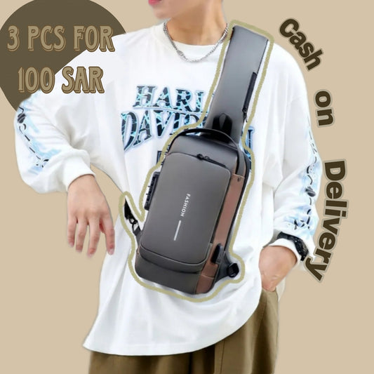Men’s Sport Chest Bag with Lock – Motorcycle & Casual Use